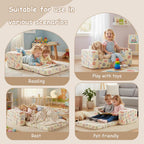 Kids Sofa Bed Extra Wide 2-In-1 Toddler Chair