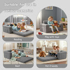 Kids Sofa Bed Extra Wide 2-In-1 Toddler Chair