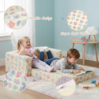 Kids Sofa Bed Extra Wide 2-In-1 Toddler Chair