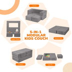 Kids Sofa Bed Modular Toddler Chair Couch Glow