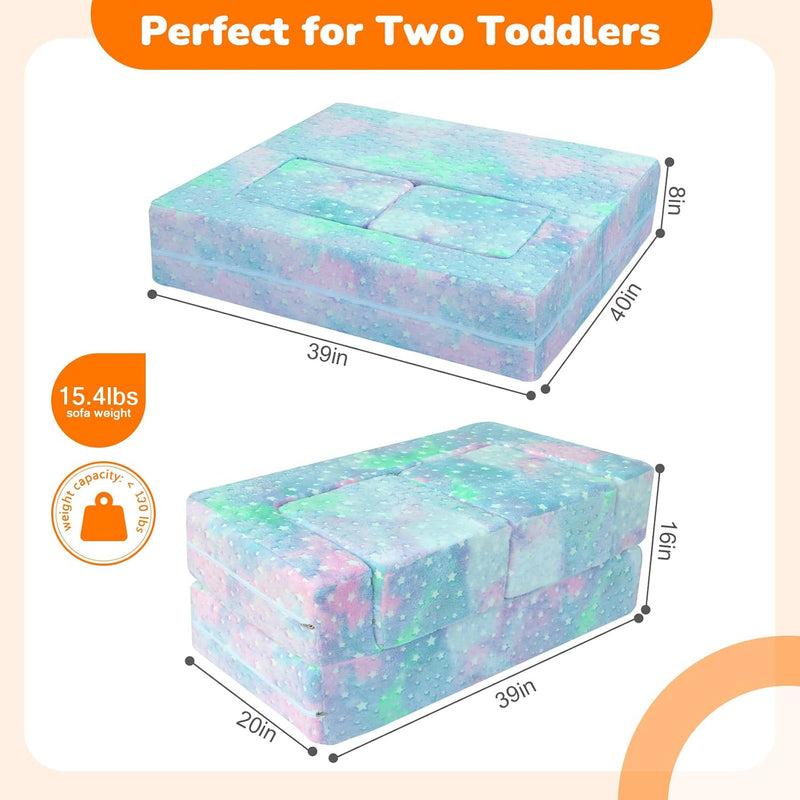 Kids Sofa Bed Toddler Armchair Couch Glow Stars
