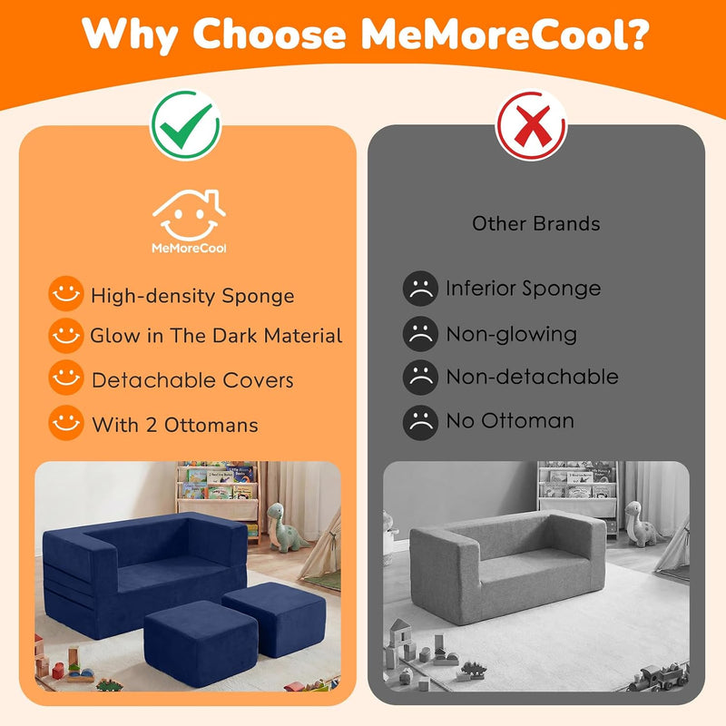Kids Sofa Bed Toddler Armchair Couch Glow Stars