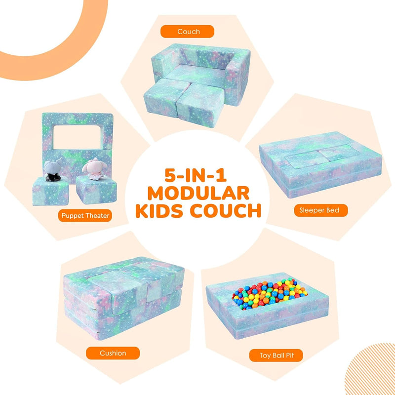 Kids Sofa Bed Toddler Armchair Couch Glow Stars