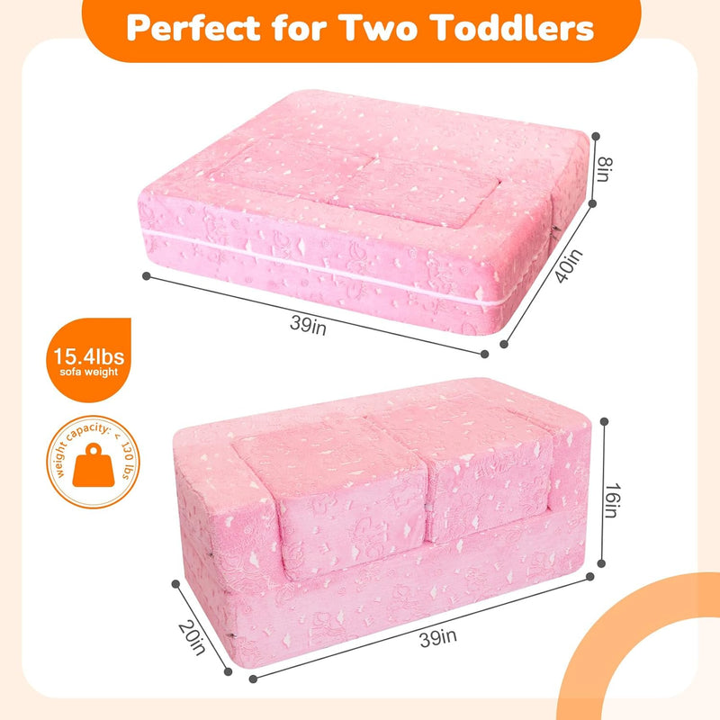 Kids Sofa Bed Toddler Armchair Couch Glow Stars