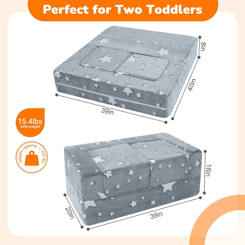 Kids Sofa Bed Toddler Armchair Couch Glow Stars
