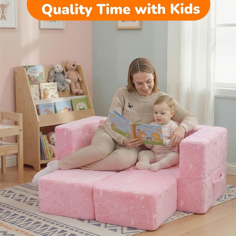 Kids Sofa Bed Toddler Armchair Couch Glow Stars
