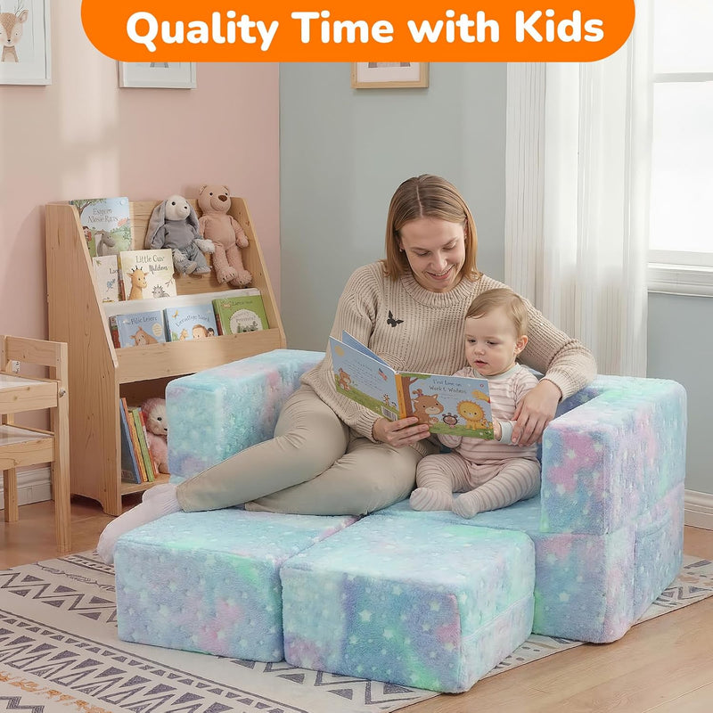 Kids Sofa Bed Toddler Armchair Couch Glow Stars