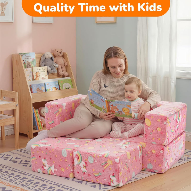 Kids Sofa Bed Toddler Armchair Couch Glow Stars