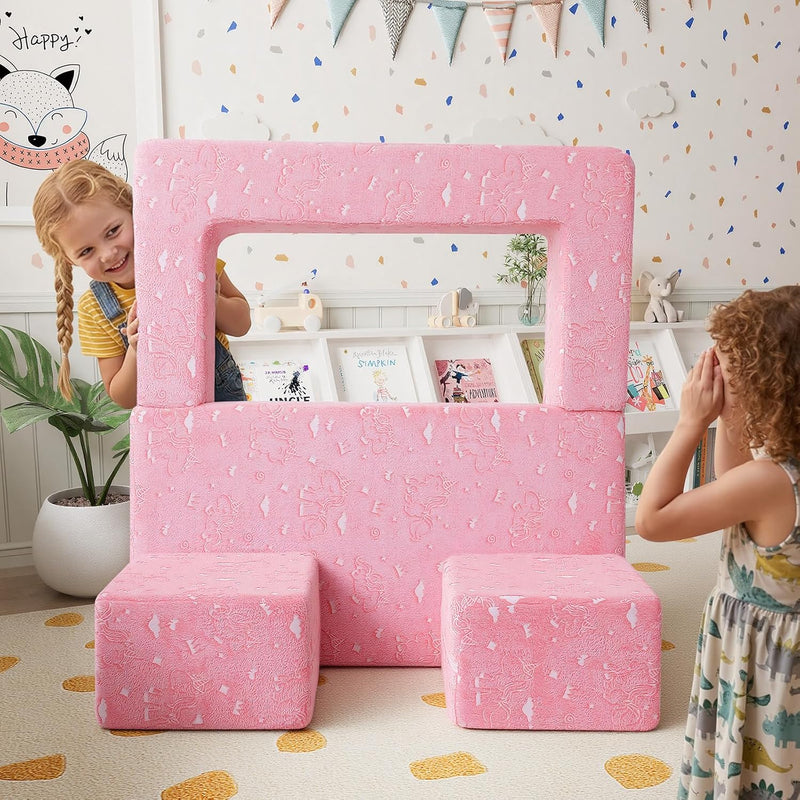 Kids Sofa Bed Toddler Armchair Couch Glow Stars