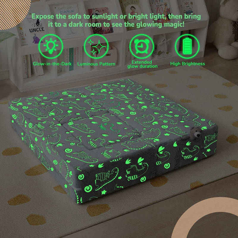 Kids Sofa Bed Toddler Armchair Couch Glow Stars