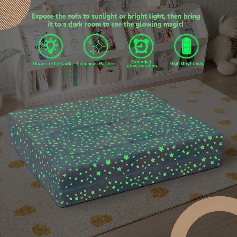 Kids Sofa Bed Toddler Armchair Couch Glow Stars