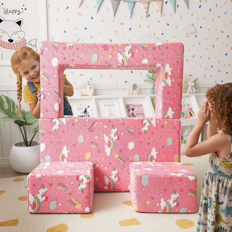 Kids Sofa Bed Toddler Armchair Couch Glow Stars