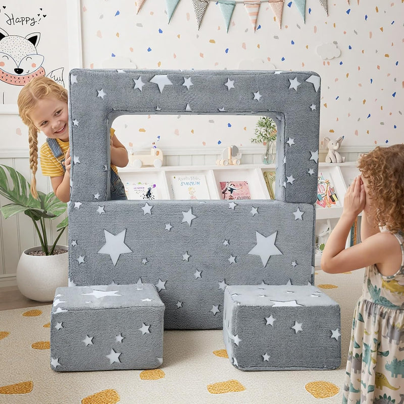 Kids Sofa Bed Toddler Armchair Couch Glow Stars
