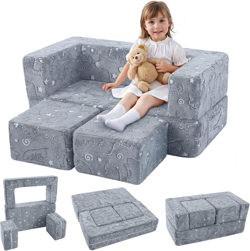 Kids Sofa Bed Toddler Armchair Couch Glow Stars