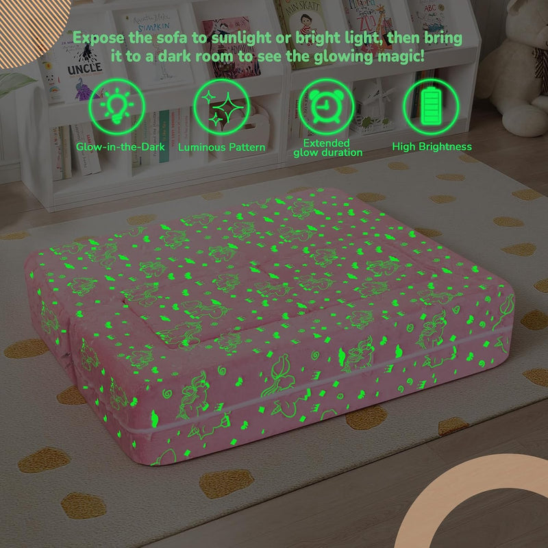Kids Sofa Bed Toddler Armchair Couch Glow Stars