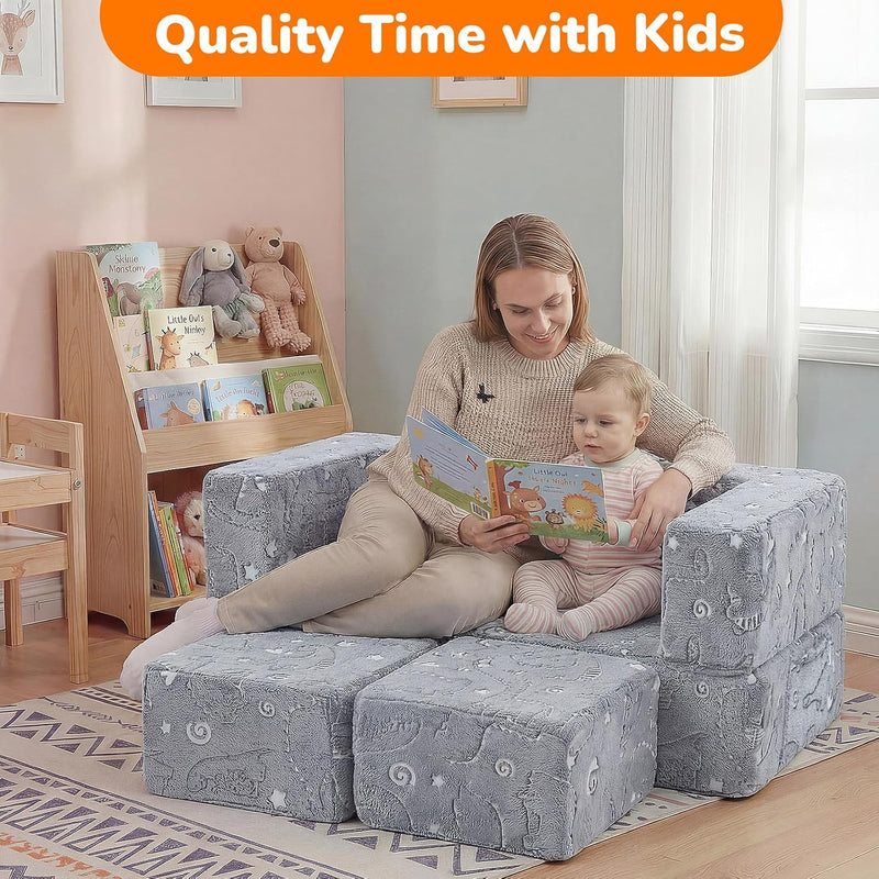 Kids Sofa Bed Toddler Armchair Couch Glow Stars