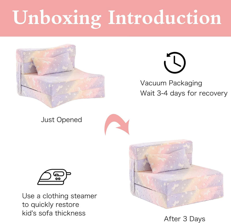 Kids Sofa Bed Toddler Floor Mattress Glow