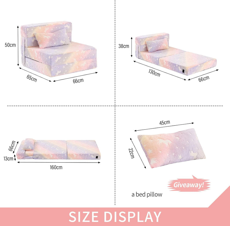 Kids Sofa Bed Toddler Floor Mattress Glow