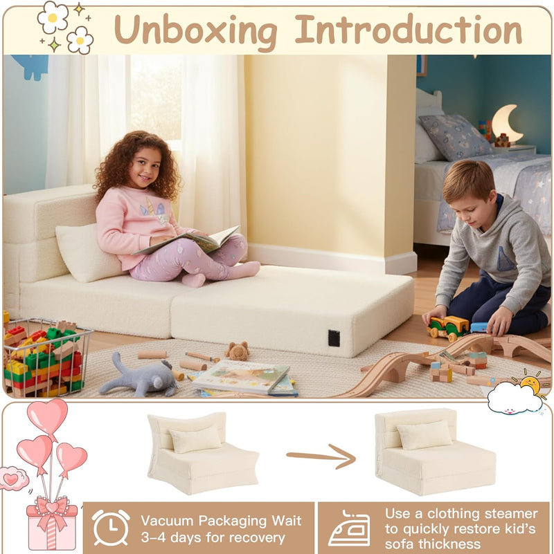 Kids Sofa Bed Toddler Floor Mattress Glow