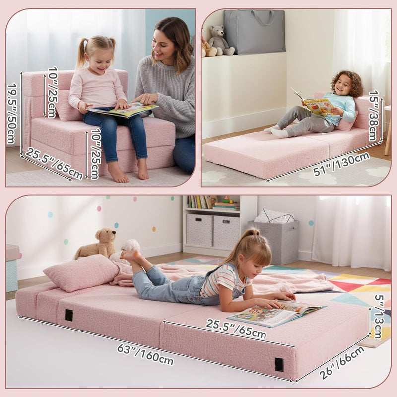 Kids Sofa Bed Toddler Floor Mattress Glow