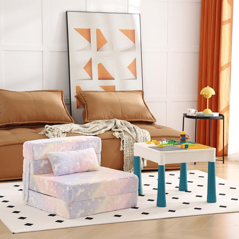 Kids Sofa Bed Toddler Floor Mattress Glow