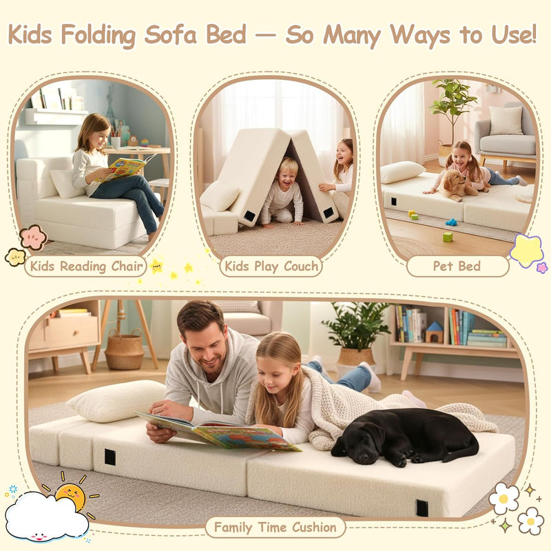 Kids Sofa Bed Toddler Floor Mattress Glow