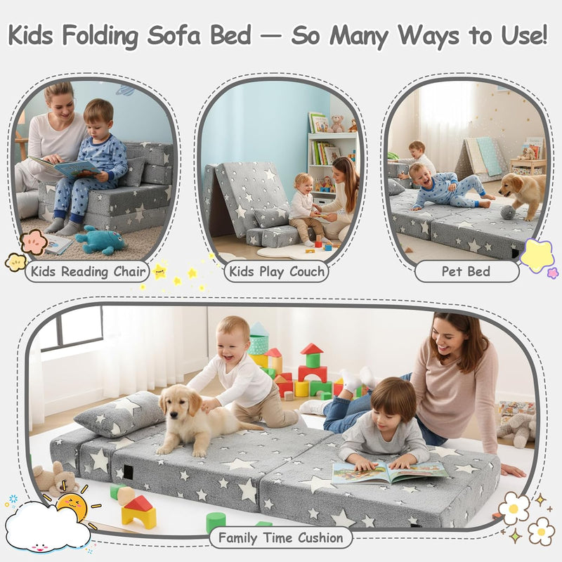 Kids Sofa Bed Toddler Floor Mattress Glow