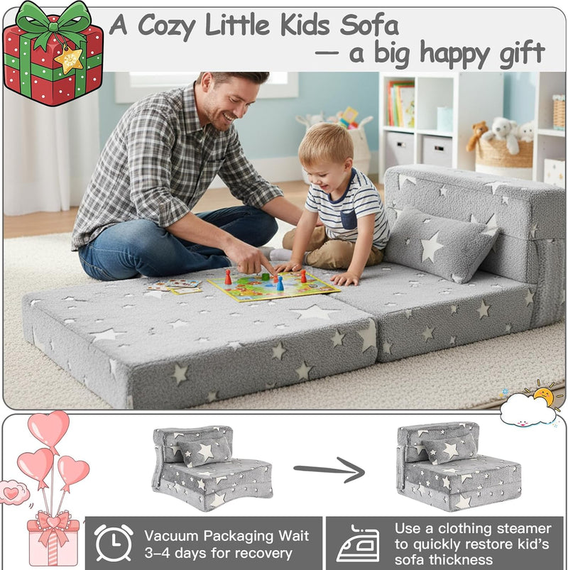 Kids Sofa Bed Toddler Floor Mattress Glow