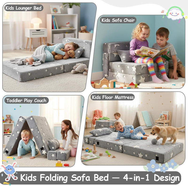 Kids Sofa Bed Toddler Floor Mattress Glow