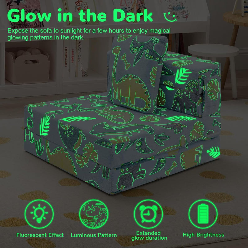 Kids Sofa Bed Toddler Folding Floor Mattress Glow
