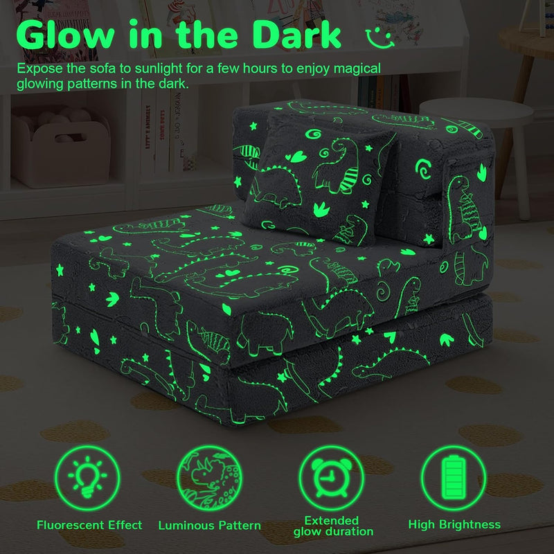 Kids Sofa Bed Toddler Folding Floor Mattress Glow