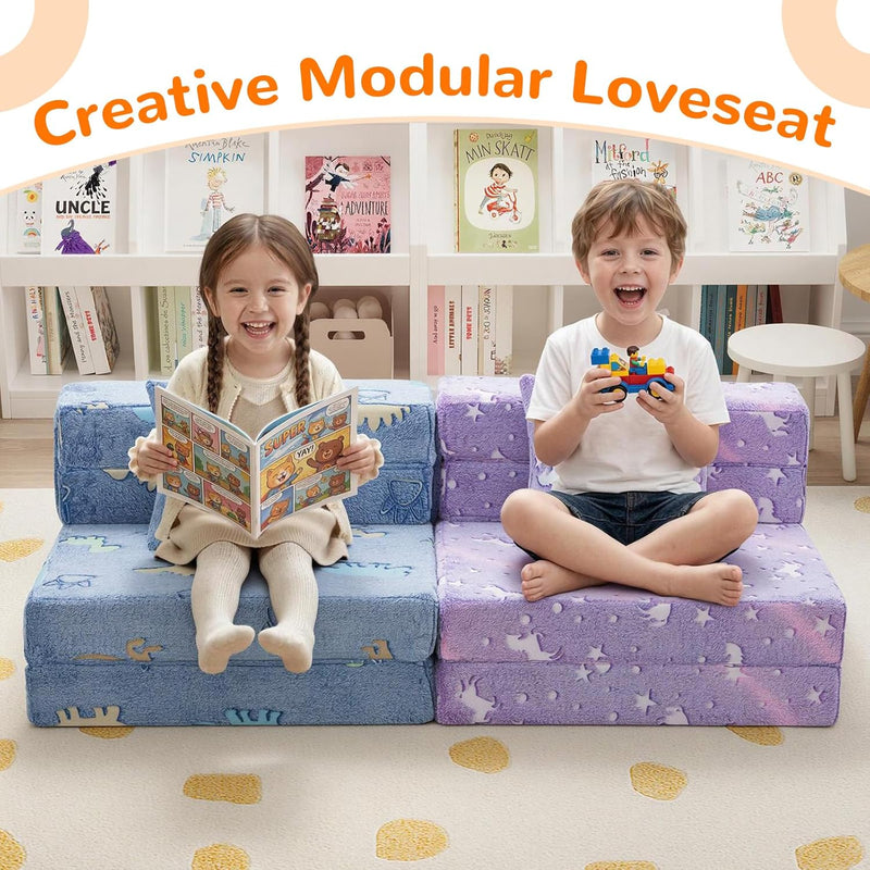 Kids Sofa Bed Toddler Folding Floor Mattress Glow
