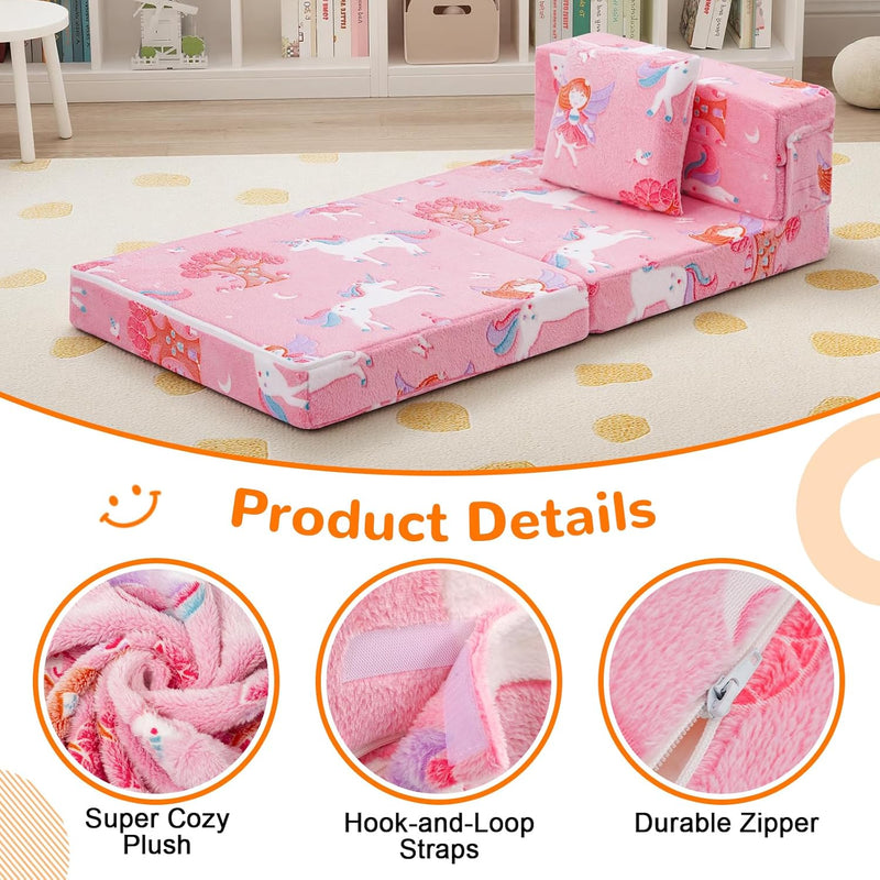 Kids Sofa Bed Toddler Folding Floor Mattress Glow