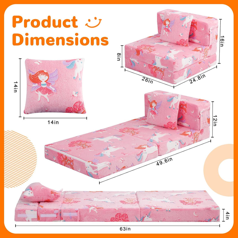 Kids Sofa Bed Toddler Folding Futon Chair