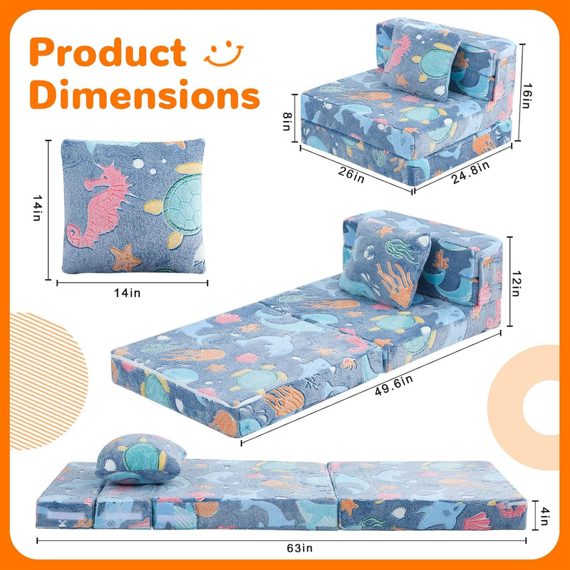 Kids Sofa Bed Toddler Folding Futon Chair