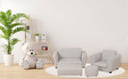 Kids Sofa Chair with Foot Stool Pvc Leather