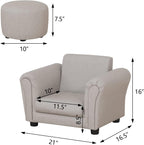Kids Sofa Chair with Foot Stool Pvc Leather