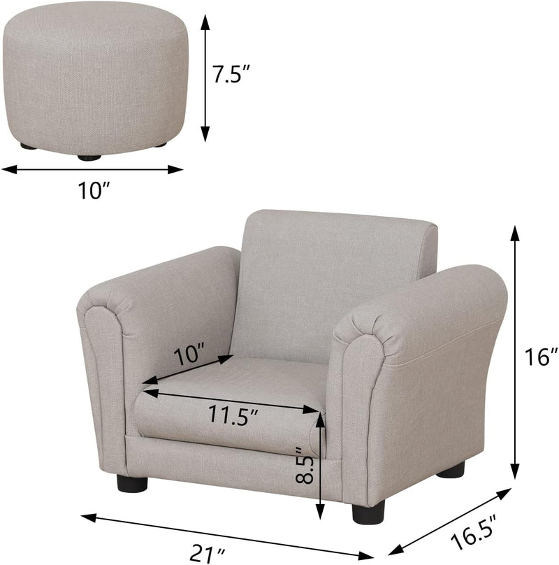 Kids Sofa Chair with Foot Stool Pvc Leather