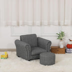Kids Sofa Chair with Foot Stool Pvc Leather