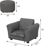 Kids Sofa Chair with Foot Stool Pvc Leather