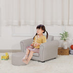 Kids Sofa Chair with Foot Stool Pvc Leather