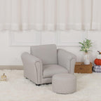Kids Sofa Chair with Foot Stool Pvc Leather