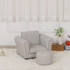 Kids Sofa Chair with Foot Stool Pvc Leather