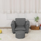 Kids Sofa Chair with Foot Stool Pvc Leather