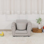 Kids Sofa Chair with Foot Stool Pvc Leather
