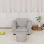 Kids Sofa Chair with Foot Stool Pvc Leather