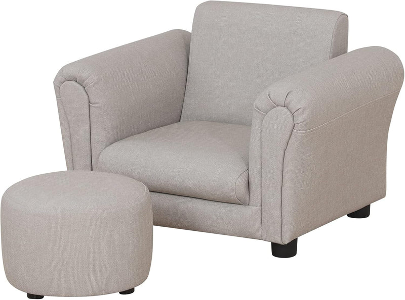 Kids Sofa Chair with Foot Stool Pvc Leather