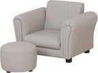 Kids Sofa Chair with Foot Stool Pvc Leather