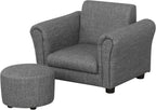 Kids Sofa Chair with Foot Stool Pvc Leather
