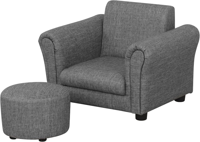 Kids Sofa Chair with Foot Stool Pvc Leather